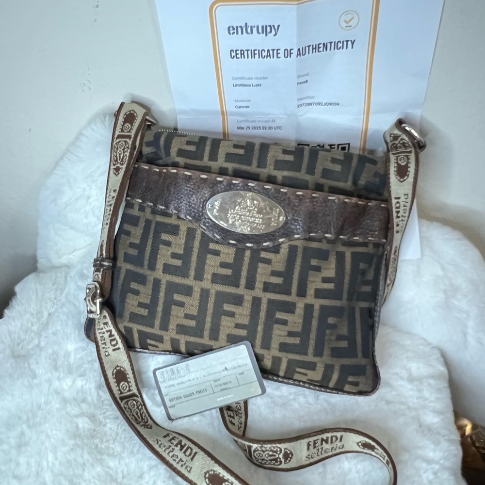 Fendi Brown and Tan Crossbody Bag